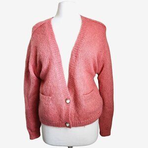 Autograph American‎ Clothing Women's Size M Knit Sweater Pink Wool Mohair